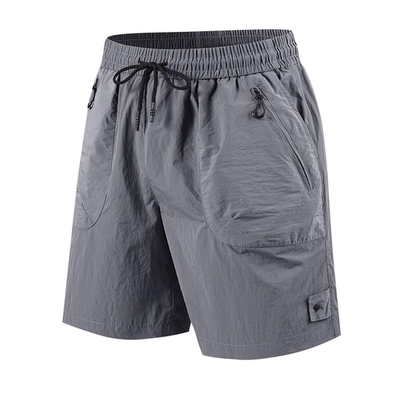 Big & Tall Men's 7" Inseam Utility Cargo Short Pants Quick Dry Lightweight Performance Outdoor Hiking Fishing Walking Shorts with Zipper Pockets Stretch Elastic Waist