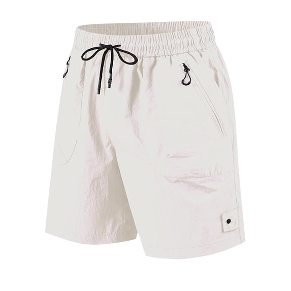 Big & Tall Men's 7" Inseam Utility Cargo Short Pants Quick Dry Lightweight Performance Outdoor Hiking Fishing Walking Shorts with Zipper Pockets Stretch Elastic Waist