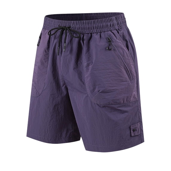 Big & Tall Men's 7" Inseam Utility Cargo Short Pants Quick Dry Lightweight Performance Outdoor Hiking Fishing Walking Shorts with Zipper Pockets Stretch Elastic Waist