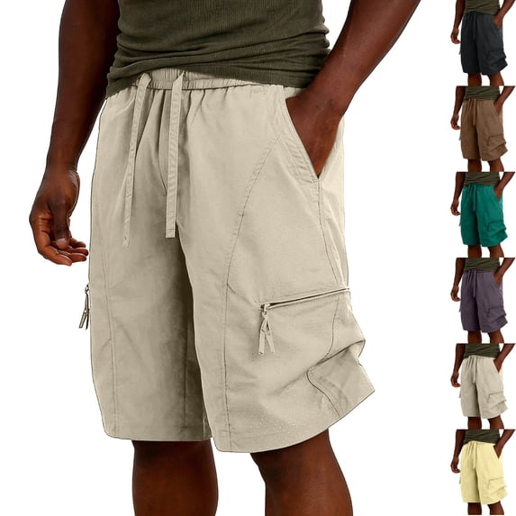 Big & Tall Men's Athletic Cargo Shorts 9 Inch Inseam Quick Dry Performance Outdoor Short Pants with Zipper Pockets Summer Breathable Mesh Stretch Hiking Fishing