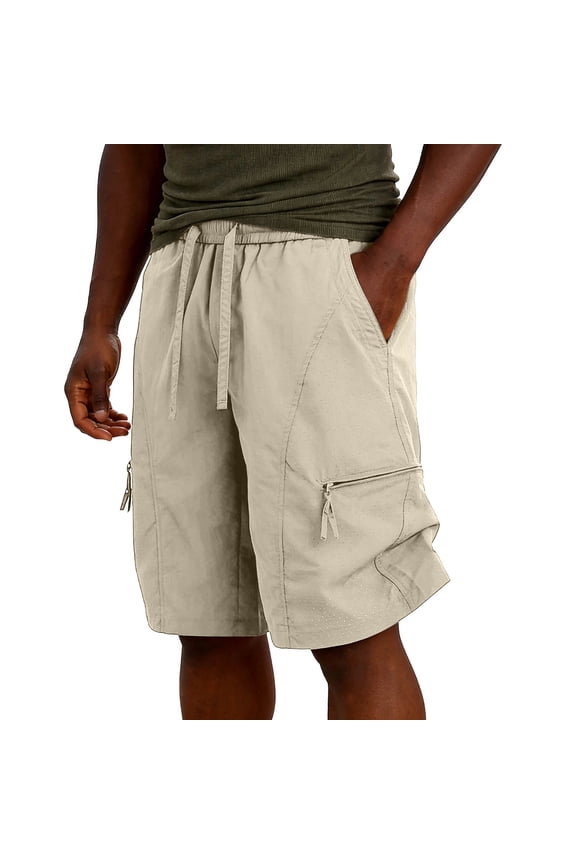 Big & Tall Men's Athletic Cargo Shorts 9 Inch Inseam Quick Dry Performance Outdoor Short Pants with Zipper Pockets Summer Breathable Mesh Stretch Hiking Fishing