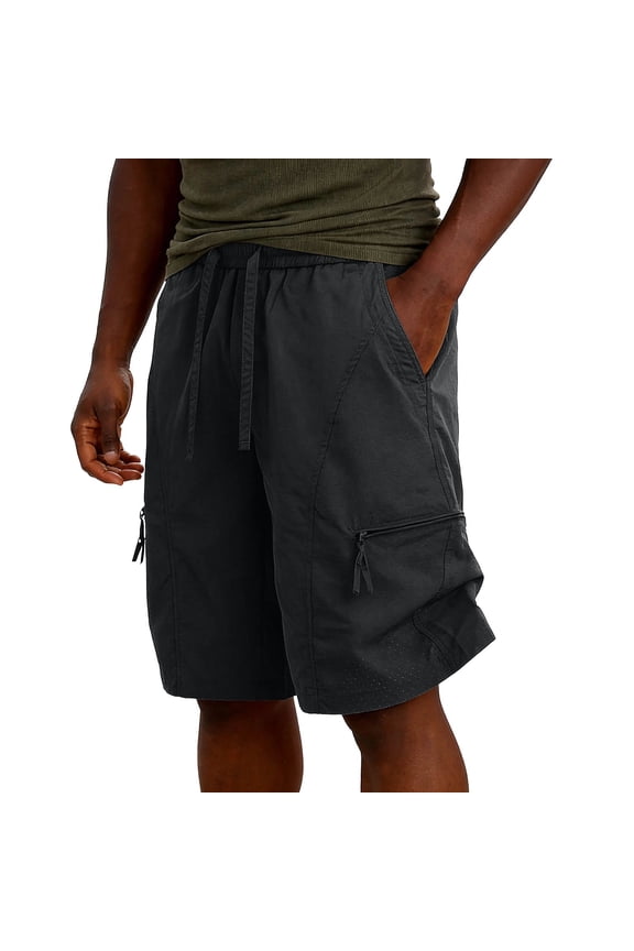 Big & Tall Men's Athletic Cargo Shorts 9 Inch Inseam Quick Dry Performance Outdoor Short Pants with Zipper Pockets Summer Breathable Mesh Stretch Hiking Fishing