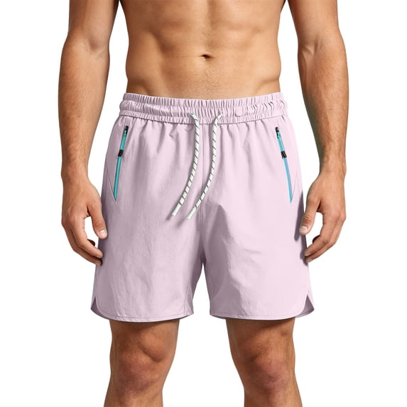 Big & Tall Men's Athletic Shorts 6" Inseam Running Quick Dry Short Pants Above Knee Length with Zipper Pockets Activewear