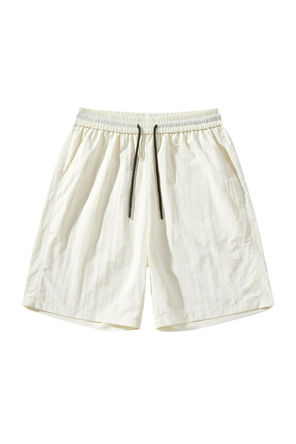 Big & Tall Men's Athletic Shorts 7" 9" Inseam Quick Dry Performance Stretch Beach Bermuda Short Pants with Pockets, Elastic Waist Drawstring Knee Length for Running
