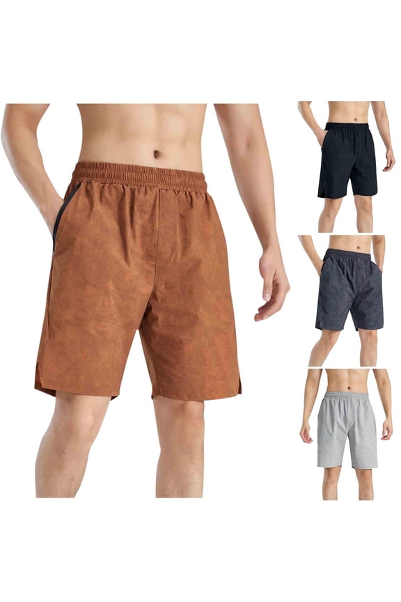 Big & Tall Men's Athletic Shorts 9" Inseam Quick Dry Performance Short Pants, Summer Above Knee Moisture Wicking Workout Shorts with Side Pockets for Training