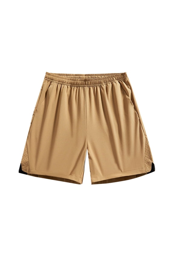 Big & Tall Men's Athletic Shorts, Ice Silk Cooling Workout Short Pants Above Knee Length Performance Quick Dry Training Running Short with Side Mesh
