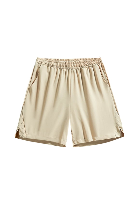 Big & Tall Men's Athletic Shorts, Ice Silk Cooling Workout Short Pants Above Knee Length Performance Quick Dry Training Running Short with Side Mesh