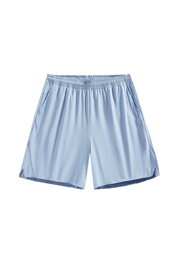 Big & Tall Men's Athletic Shorts, Ice Silk Cooling Workout Short Pants Above Knee Length Performance Quick Dry Training Running Short with Side Mesh