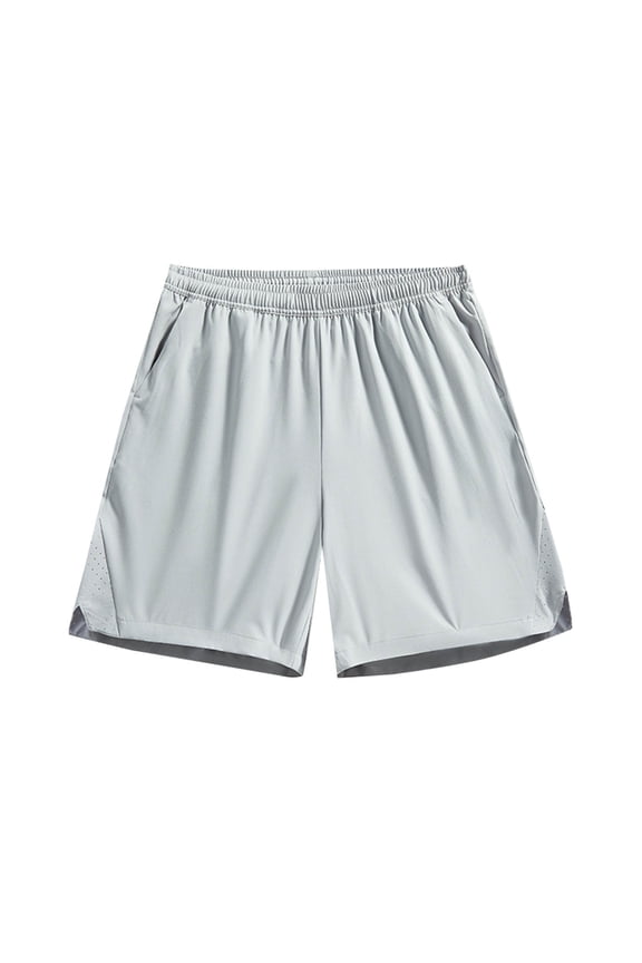 Big & Tall Men's Athletic Shorts, Ice Silk Cooling Workout Short Pants Above Knee Length Performance Quick Dry Training Running Short with Side Mesh