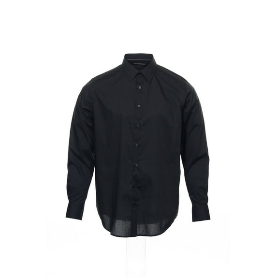 Big & Tall Men's Black Pinstripe Button Down Shirt