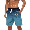 thumbnail image 1 of Big & Tall Men's Board Shorts 10" Inseam Gradient Ombre Bee Graphic Quick Dry Stretch Water Repellent Summer Beach Vacation Bathing Suit with Pockets, 1 of 5