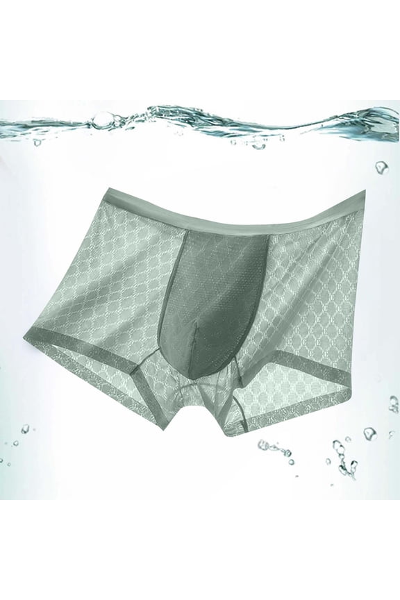 Big & Tall Men's Boxer Briefs 3XL - Cooling Polyester Underwear, Breathable, Elastic Waist, Durable, Comfortable, Green