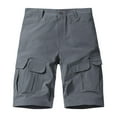 thumbnail image 1 of Big & Tall Men's Cargo Shorts 10" Inseam Ripstop Work Short Pants, Lightweight Quick Dry Knee Length Utility Bottoms for Hiking Fishing with 6 Pockets Belt Loops, 1 of 7
