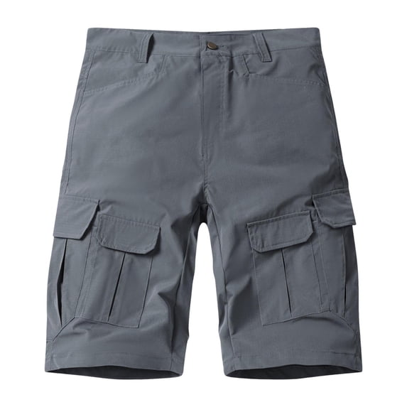 Big & Tall Men's Cargo Shorts 10" Inseam Ripstop Work Short Pants, Lightweight Quick Dry Knee Length Utility Bottoms for Hiking Fishing with 6 Pockets Belt Loops