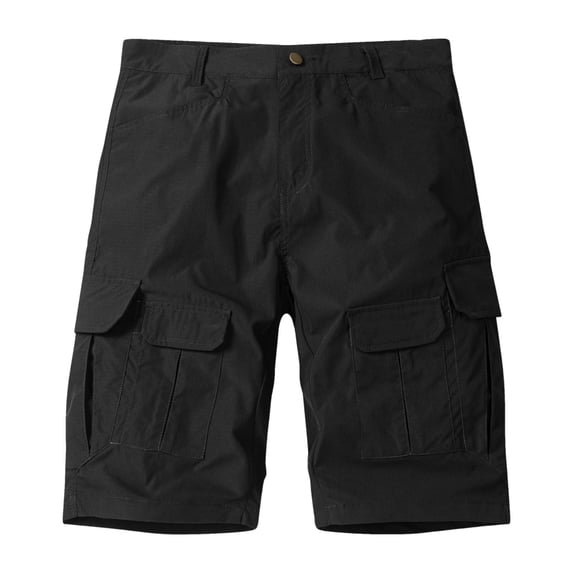 Big & Tall Men's Cargo Shorts 10" Inseam Ripstop Work Short Pants, Lightweight Quick Dry Knee Length Utility Bottoms for Hiking Fishing with 6 Pockets Belt Loops