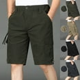 thumbnail image 1 of Big & Tall Men's Cargo Shorts 10" Inseam Utility Short Pants Pocket Work Wear with Belt Loops Elastic Waist Lightweight Rugged Construction for Summer Outdoor Activities, 1 of 9