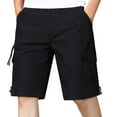 thumbnail image 1 of Big & Tall Men's Cargo Shorts 10" Inseam Utility Short Pants Pocket Work Wear with Belt Loops Elastic Waist Lightweight Rugged Construction for Summer Outdoor Activities, 1 of 5