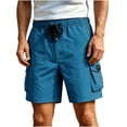 thumbnail image 1 of Big & Tall Men's Cargo Shorts 5 Pockets 7" Inseam Quick Dry Outdoor Hiking Short Pants Elastic Waist Drawstring Above Knee for Work, 1 of 8