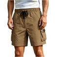 thumbnail image 1 of Big & Tall Men's Cargo Shorts 5 Pockets 7" Inseam Quick Dry Outdoor Hiking Short Pants Elastic Waist Drawstring Above Knee for Work, 1 of 8