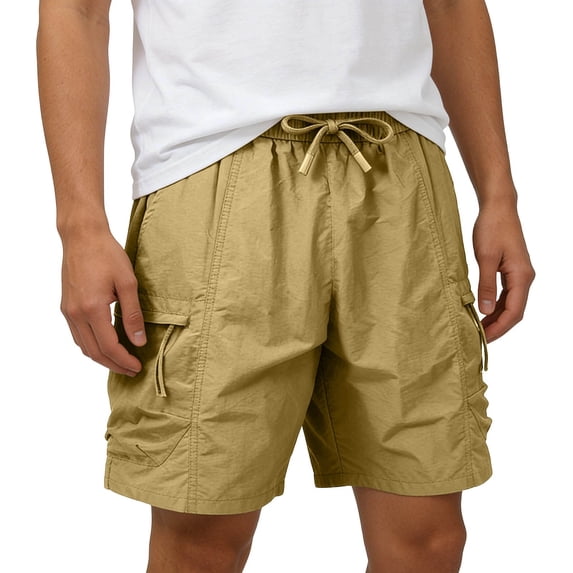 Big & Tall Men's Cargo Shorts 7" Inseam Quick Dry Performance Outdoor Hiking Short Pants, Summer Fashion Lightweight Elastic Waist Drawstring for Work & Resort