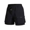 thumbnail image 1 of Big & Tall Men's Cargo Shorts 7" Inseam Quick Dry Stretch Outdoor Hiking Short Pants with Zipper Pockets, Elastic Waist Drawstring Lightweight Travel Bottoms for Fishing, 1 of 3