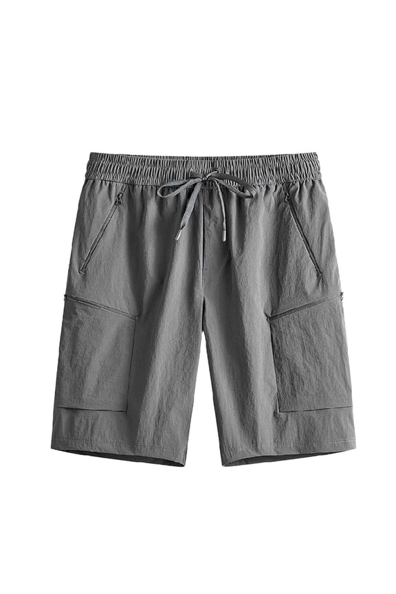 Big & Tall Men's Cargo Shorts 9" Inseam Quick Dry Performance Short Pants Above Knee Length Elastic Waist Drawstring Multi-Pocket for Workout Outdoor Hiking
