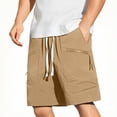 thumbnail image 1 of Big & Tall Men's Cargo Shorts 9" Inseam Utility Pocket Quick Dry Outdoor Hiking Short Pants Water Repellent Lightweight Elastic Waist Above Knee Length Zipper Pockets, 1 of 6