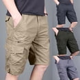 thumbnail image 1 of Big & Tall Men's Cargo Shorts Knee Length Outdoor Hiking Short Pants Rugged Quick Dry Utility Wear for Camping Fishing with Zipper Pockets Adjustable Drawstring Hem, 1 of 4
