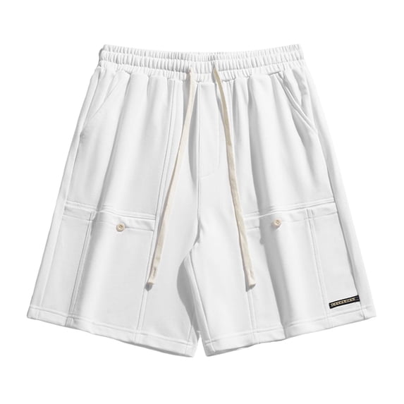 Big & Tall Men's Cargo Sweat Shorts Casual 9" Inseam Utility Short Pants - Knee Length Multi Pocket Elastic Waist Drawstring for Summer Performance Outdoor Hiking