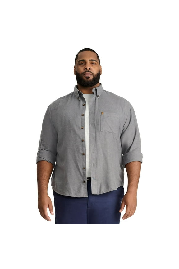 Big & Tall Men's IZOD Flannel Button Down Shirt Color: Asphalt Size: 4XB