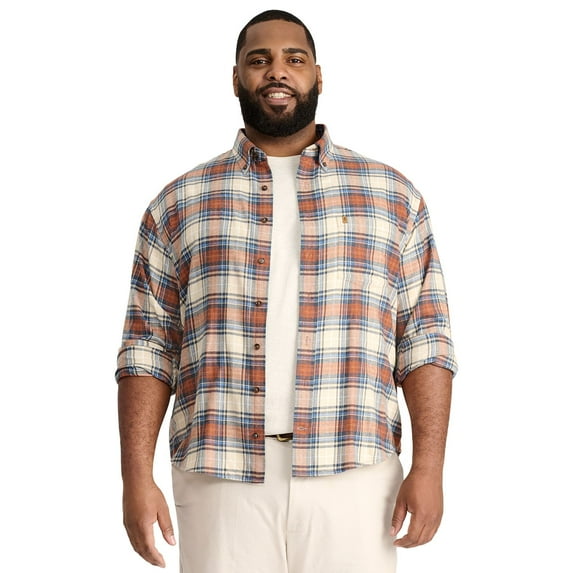 Big & Tall Men's IZOD Flannel Button Down Shirt Color: Ginger Bread Size: 3XL TALL