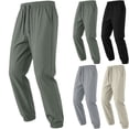 thumbnail image 1 of Big & Tall Men's Summer Jogger Sweatpants Tapered Athletic Pants Casual Ribbed Cuff Elastic Waist Drawstring for Workout Running Jogging Fall, Army Green, 5XL, 1 of 5