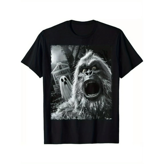 Big& Tall Men's, Men'S Sasquatch Graphic Tee- 100% Cotton, Casual Fit, Short Sleeve, Crew Neck T-Shirt for All Seasons, Plus Size
