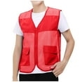 thumbnail image 1 of Big & Tall Men's Mesh Zip Up Fishing Vest Sleeveless Quick Dry Breathable Outdoor V-Neck Tops with Cargo Pockets for Hiking Camping Summer Father's Day Gift, 1 of 8