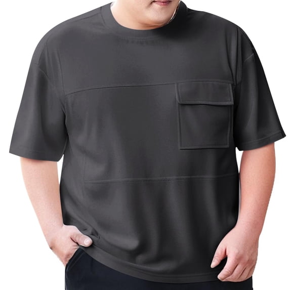 Big & Tall Men's Oversized Short Sleeve Pique Mesh T-Shirts Loose Fit Moisture Wicking Performance Workout Athletic Tee Quick Dry Running Shirts with Pocket