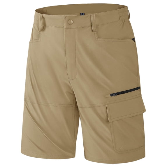 Big & Tall Men's Performance Cargo Shorts 10" Inseam Quick Dry Outdoor Hiking Short Pants Knee Length Classic Fit Lightweight Utility Workwear with Pockets