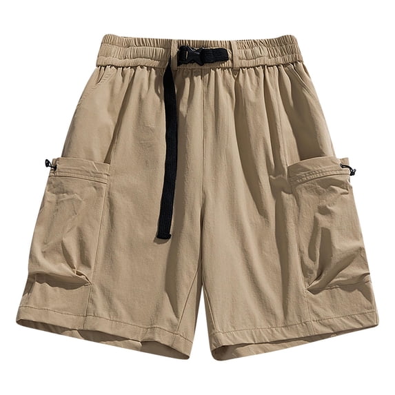 Big & Tall Men's Performance Cargo Shorts with Built-in Belt: 7"/9" Inseam Ripstop Utility Short Pants - Multi Pocket Quick Dry Outdoor for Hiking Fishing Work Travel