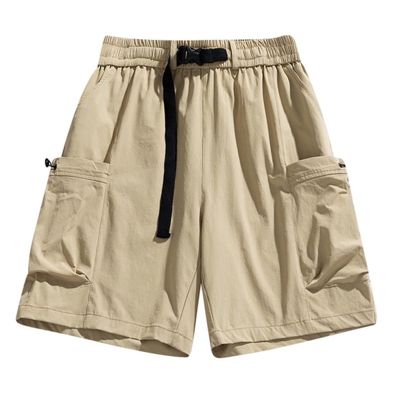 Big & Tall Men's Performance Cargo Shorts with Built-in Belt: 7"/9" Inseam Ripstop Utility Short Pants - Multi Pocket Quick Dry Outdoor for Hiking Fishing Work Travel