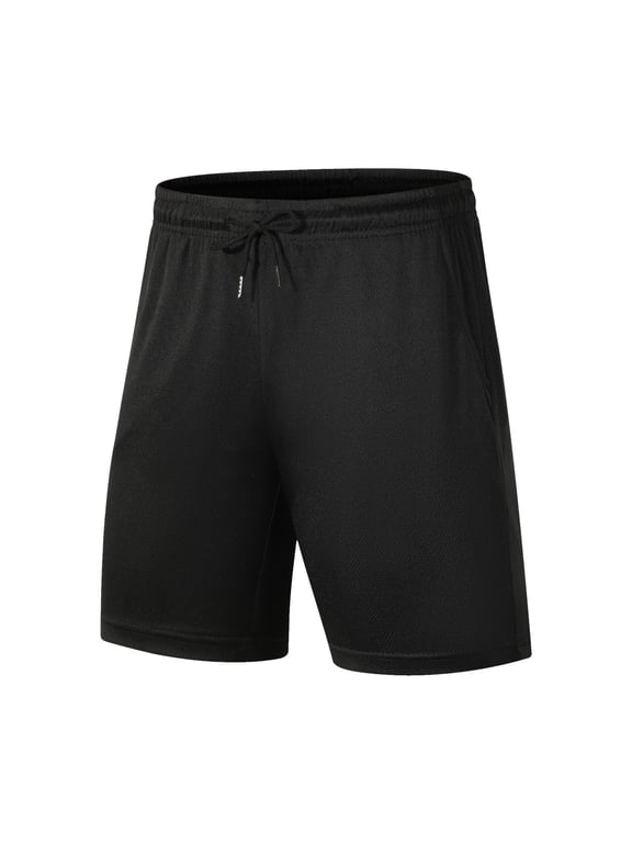 Big & Tall Men's Performance Mesh Athletic Shorts 9" Inseam Summer Quick Dry Workout Basketball Short Pants, Moisture Wicking Breathable Running Wear with Pockets