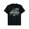 thumbnail image 1 of Big & Tall Men's Retro Pickup Truck T-Shirt - Classic American Flag Graphic Print, 100% Cotton Regular Fit Short Sleeve, Breathable All-Season Comfort, Machine Washable for Casual, 1 of 5