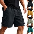 thumbnail image 1 of Big & Tall Men's Ripstop Cargo Shorts 5 Pockets 10" Inseam: Casual Summer Classic Fit Elastic Waist Short Pants Knee Length for Work, 1 of 9