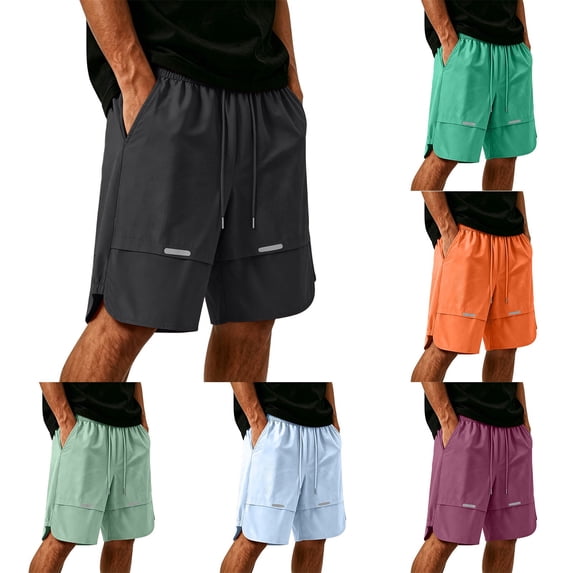 Big & Tall Men's Running Shorts 8" Inseam Quick Dry Lightweight Active Short Pants Summer Outdoor Training Laser Cut with Pockets