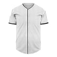 thumbnail image 1 of Big & Tall Men's Short Sleeve Baseball Jersey Mesh Striped Quick Dry Athletic Workout T-Shirt Button Down V Neck Pinstripe Uniform Top for Softball Sports Team, 1 of 4