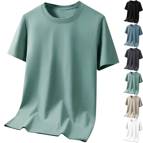 Big & Tall Men's Short Sleeve Basic Crew Neck T-Shirts Regular Fit Quick Dry Athletic Workout Tee Moisture Wicking Running Base Layer Summer Father's Day