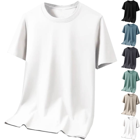 Big & Tall Men's Short Sleeve Basic Crew Neck T-Shirts Regular Fit Quick Dry Athletic Workout Tee Moisture Wicking Running Base Layer Summer Father's Day