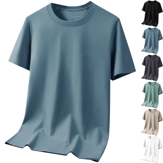 Big & Tall Men's Short Sleeve Basic Crew Neck T-Shirts Regular Fit Quick Dry Athletic Workout Tee Moisture Wicking Running Base Layer Summer Father's Day