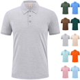 thumbnail image 1 of Big & Tall Men's Short Sleeve Business Casual Golf Shirts Pique Regular Fit 3 Button Performance Collared Tops Summer Athletic Tennis Tee Father's Day Gift, 1 of 8