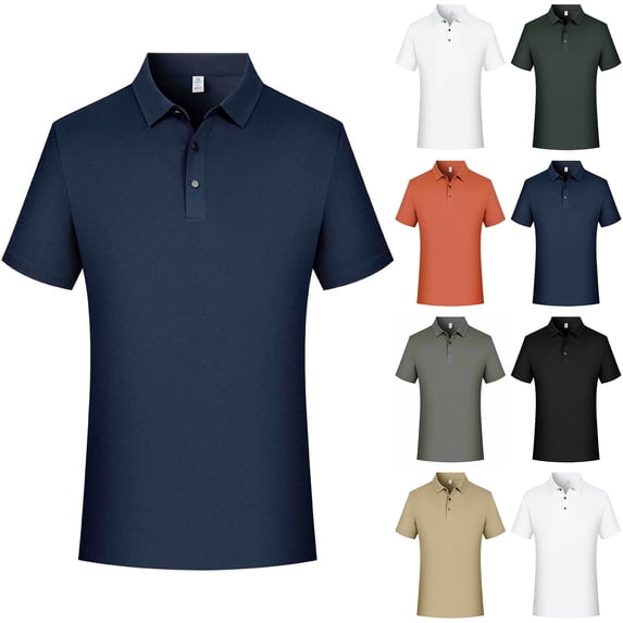 Big & Tall Men's Short Sleeve Collared Golf Shirt 3-Button Top Pique Jersey Regular Fit T-Shirt Quick Dry Moisture Wicking Soft Stretch Summer Work Business Casual