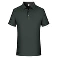 thumbnail image 1 of Big & Tall Men's Short Sleeve Collared Golf Shirt 3-Button Top Pique Jersey Regular Fit T-Shirt Quick Dry Moisture Wicking Soft Stretch Summer Work Business Casual, 1 of 5