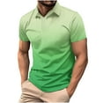 thumbnail image 1 of Big & Tall Men's Short Sleeve Gradient Golf Shirt Pique Performance Moisture Wicking Quick Dry Collared Top Summer Athletic Training Tennis Father's Day Gift, 1 of 6